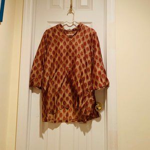 Beautiful gold & red tunic with sequins Sz XL